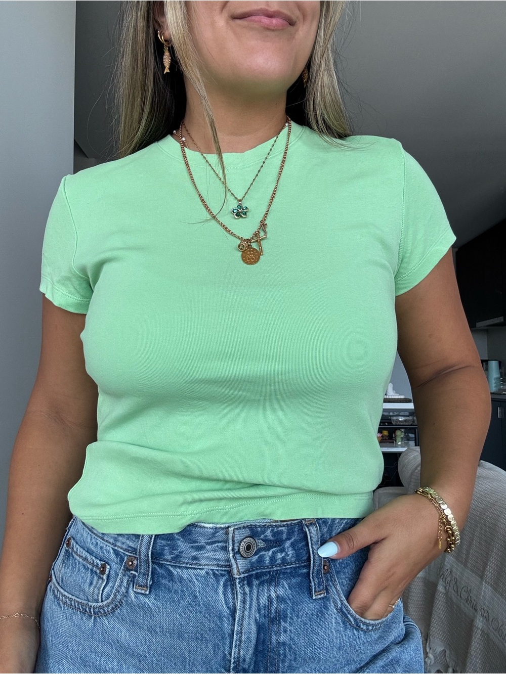 Uniqlo Light Mint Crewneck Short Sleeve Tee